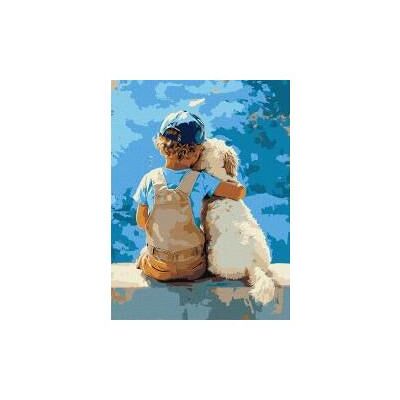 Ideyka Malen nach Zahlen - Junge und Hund 30x40cm Ideyka Malen nach Zahlen - Junge und Hund 30x40cm