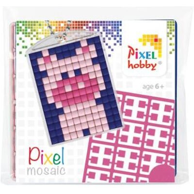 Magni Pixel P23002 Mosaik Medaillon Schwein, Schlüsselanhänger für Kinder zum Selbstgestalten, kinderleich Magni Pixel P23002 Mosaik Medaillon Schwein, Schlüsselanhänger für Kinder zum Selbstgestalten, kinderleich