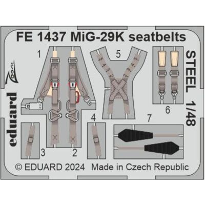 Eduard MiG-29K seatbelts STEEL 1/48 HOBBY BOSS Eduard MiG-29K seatbelts STEEL 1/48 HOBBY BOSS