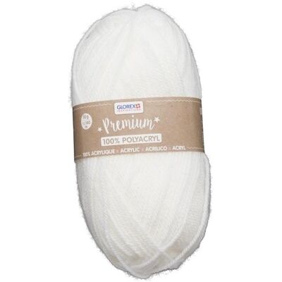 Glorex Premium 100% Acryl, 50g, Garn + Wolle, Weiss Glorex Premium 100% Acryl, 50g, Garn + Wolle, Weiss