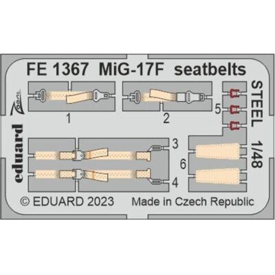 Eduard MiG-17F seatbelts STEEL 1/48 AMMO Eduard MiG-17F seatbelts STEEL 1/48 AMMO