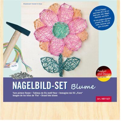 Pebaro Nagelbild-Set, Fadenbild, Fadenspannbild, String Art Bastelset mit Motiv Blume Pebaro Nagelbild-Set, Fadenbild, Fadenspannbild, String Art Bastelset mit Motiv Blume