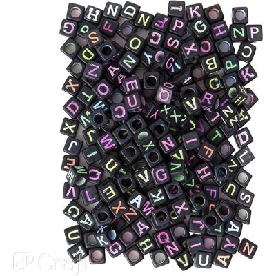 DP Craft Neon-Buchstabenperlen auf schwarzer Basis, 124 Stück DP Craft Neon-Buchstabenperlen auf schwarzer Basis, 124 Stück