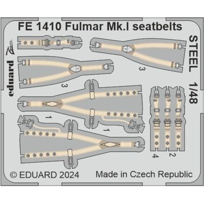 Eduard Fulmar Mk.I seatbelts STEEL 1/48 Eduard Fulmar Mk.I seatbelts STEEL 1/48