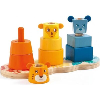 Djeco Multi Stack Stapelspiel - Pädagogisches Holzspielzeug - 3 Methoden Djeco Multi Stack Stapelspiel - Pädagogisches Holzspielzeug - 3 Methoden