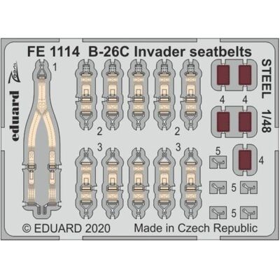 Eduard B-26C Invader seatbelts STEEL for ICM Eduard B-26C Invader seatbelts STEEL for ICM