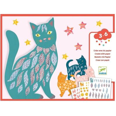 Djeco Basteln mit Papier Katzen Djeco Basteln mit Papier Katzen