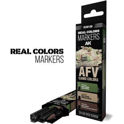 AK Interactive, Marker, Late German Afv Camo Colors - Set 3 Real Colors Markers (3x) AK Interactive, Marker, Late German Afv Camo Colors - Set 3 Real Colors Markers (3x)