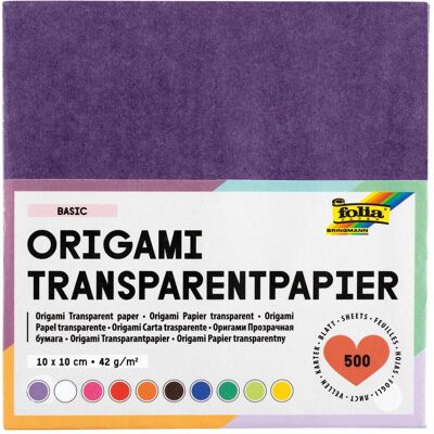Folia Transparentpapier - 42g/m², 10x10cm, 500 Blatt, Sortierte Farben Folia Transparentpapier - 42g/m², 10x10cm, 500 Blatt, Sortierte Farben
