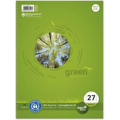 Ursus, Heft + Block, Green Collegebook (A4, Liniert, Kein Einband) Ursus, Heft + Block, Green Collegebook (A4, Liniert, Kein Einband)