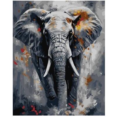 Qbee Malen nach Zahlen - Majestätischer Elefant 40x50cm Qbee Malen nach Zahlen - Majestätischer Elefant 40x50cm