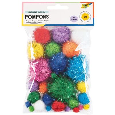 Folia Pompons SPARKLING RAINBOW - Verschiedene Größen - Packung mit 6 - Dunkelgrün Folia Pompons SPARKLING RAINBOW - Verschiedene Größen - Packung mit 6 - Dunkelgrün