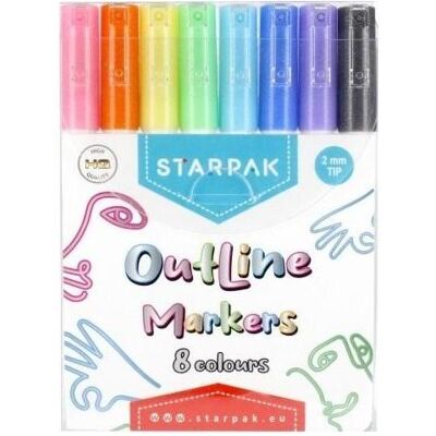 Starpak, Marker, Metalc Outline Marker 8 Farben Outline (8x) Starpak, Marker, Metalc Outline Marker 8 Farben Outline (8x)