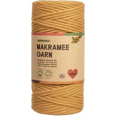 Folia Garn Makramee, Garn + Wolle, Gelb Folia Garn Makramee, Garn + Wolle, Gelb