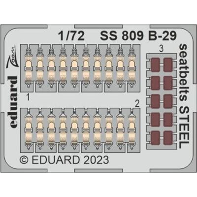 Eduard B-29 seatbelts STEEL 1/72 HOBBY 2000 / ACADEMY Eduard B-29 seatbelts STEEL 1/72 HOBBY 2000 / ACADEMY