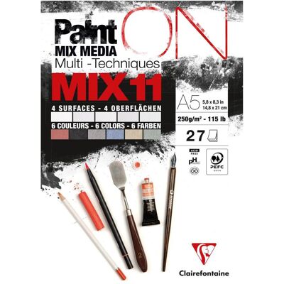 Clairefontaine, Bastelpapier, Zeichenblock Paint ON Mix 27 Blatt A5 250g (250 g/m², 320x) Clairefontaine, Bastelpapier, Zeichenblock Paint ON Mix 27 Blatt A5 250g (250 g/m², 320x)
