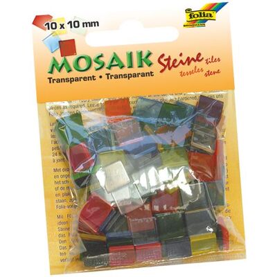 Folia Mosaiksteine TRANSPARENT, 45g, 10x10mm Folia Mosaiksteine TRANSPARENT, 45g, 10x10mm