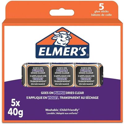 Elmer's, Klebestift, Klebestift-Set Disappearing 40 g à 5 Stück, Violett (350 g, 5x) Elmer's, Klebestift, Klebestift-Set Disappearing 40 g à 5 Stück, Violett (350 g, 5x)