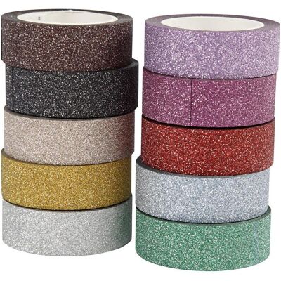 CC Hobby Glitzer-Klebeband - 15 mm Bunt - 6m CC Hobby Glitzer-Klebeband - 15 mm Bunt - 6m