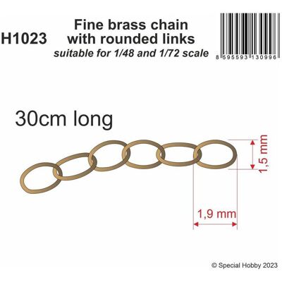 CMK Fine brass chain with rounded links - suitable for 1/48 and 1/72 scale CMK Fine brass chain with rounded links - suitable for 1/48 and 1/72 scale