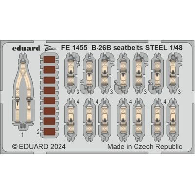 Eduard B-26B Marauder seatbelts STEEL ICM Eduard B-26B Marauder seatbelts STEEL ICM