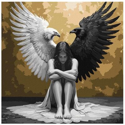 Ideyka Malen nach Zahlen Zwei Seiten der Seele (mit Metallic-Farben) 40 x 40 Ideyka Malen nach Zahlen Zwei Seiten der Seele (mit Metallic-Farben) 40 x 40