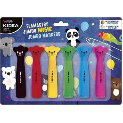 Derform, Marker, Jumbo-Teddybär-Marker, 6 Farben, KIDEA (6x) Derform, Marker, Jumbo-Teddybär-Marker, 6 Farben, KIDEA (6x)