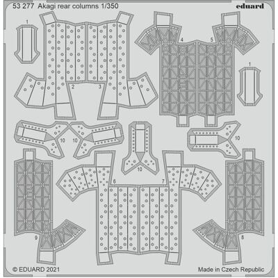 Eduard Akagi rear columns, for HASEGAWA Eduard Akagi rear columns, for HASEGAWA