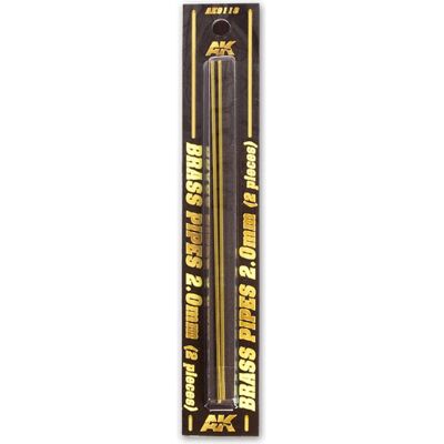 AK Interactive BRASS PIPES 2,0mm, 2 units AK Interactive BRASS PIPES 2,0mm, 2 units
