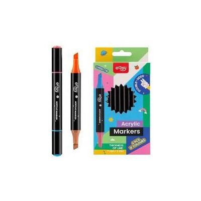 Easy Stationery, Marker, Doppelseitiger Marker, 12 Farben, 6 Stück (6x) Easy Stationery, Marker, Doppelseitiger Marker, 12 Farben, 6 Stück (6x)