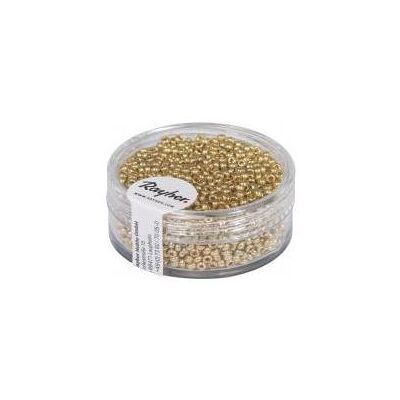 Rayher Rocailles, 2, 0 mm ø, perlmutt, gold, 17 g Rayher Rocailles, 2, 0 mm ø, perlmutt, gold, 17 g