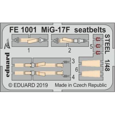 Eduard MiG-17F seatbelts STEEL for Hobby Boss Eduard MiG-17F seatbelts STEEL for Hobby Boss