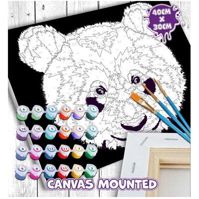 Planet Mal efter tal p lrred 30x40cm, panda Planet Mal efter tal p lrred 30x40cm, panda