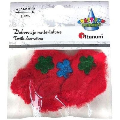 Titanum Stoff-Herzdeko 45x40mm rot, 3 Stk Titanum Stoff-Herzdeko 45x40mm rot, 3 Stk