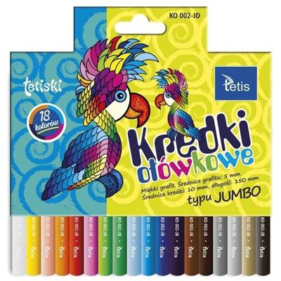 Tetis, Malstifte, Runde Buntstifte Jumbo 18-farbig. (18x) Tetis, Malstifte, Runde Buntstifte Jumbo 18-farbig. (18x)