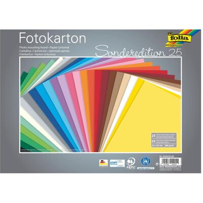 Folia Fotokarton - 300g/m² 25x35cm 25 Bögen Bunt Folia Fotokarton - 300g/m² 25x35cm 25 Bögen Bunt