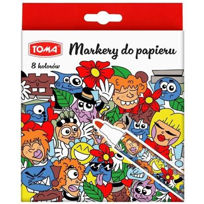 TOM, Marker, Marker für Papierspitze 2, 5 mm 8 Farben TARGI (8x) TOM, Marker, Marker für Papierspitze 2, 5 mm 8 Farben TARGI (8x)