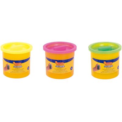 Jovi Knetmasse Soft Dough Blandiver Neon gelb/rot/grün VE=3 Dosen Jovi Knetmasse Soft Dough Blandiver Neon gelb/rot/grün VE=3 Dosen