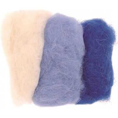 Glorex Schafwolle 3x10g blau-mix, Garn + Wolle, Mehrfarbig, Blau Glorex Schafwolle 3x10g blau-mix, Garn + Wolle, Mehrfarbig, Blau