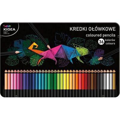 Derform, Malstifte, Dreieckige Buntstifte in einer Metallbox 36 Farben Kidea p8 (36x) Derform, Malstifte, Dreieckige Buntstifte in einer Metallbox 36 Farben Kidea p8 (36x)