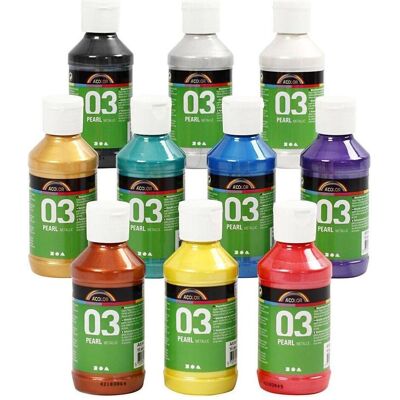 Creativ Company, Künstlerfarbe + Bastelfarbe, A-Color - Acrylic Paint - Metallic - 10 x 120 ml (32201) (120 ml) Creativ Company, Künstlerfarbe + Bastelfarbe, A-Color - Acrylic Paint - Metallic - 10 x 120 ml (32201) (120 ml)