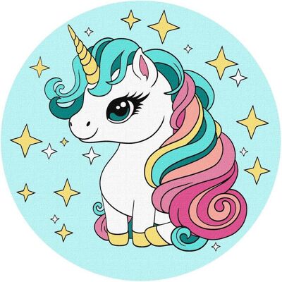 Ideyka Malen nach Zahlen - Kleines Einhorn rund 19 cm Ideyka Malen nach Zahlen - Kleines Einhorn rund 19 cm