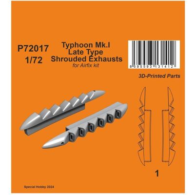 CMK Typhoon Mk.I Late Type Shrouded Exhausts / for Airfix kit CMK Typhoon Mk.I Late Type Shrouded Exhausts / for Airfix kit