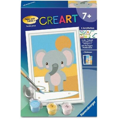 Ravensburger CreArt, Malen nach Zahlen Kinder - Süsser Elefant Ravensburger CreArt, Malen nach Zahlen Kinder - Süsser Elefant