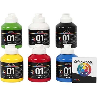 Creativ Company, Künstlerfarbe + Bastelfarbe, A-Color - Acrylfarbe - Glänzend - (6 x 500 ml) (3000 ml) Creativ Company, Künstlerfarbe + Bastelfarbe, A-Color - Acrylfarbe - Glänzend - (6 x 500 ml) (3000 ml)