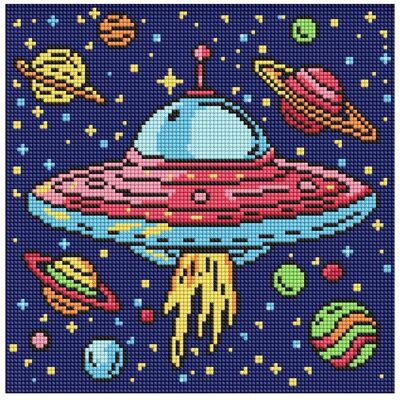 Ideyka Diamantmosaik Kinder - Weltraumreise 30x30cm Ideyka Diamantmosaik Kinder - Weltraumreise 30x30cm