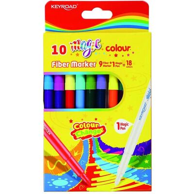 Keyroad, Marker, -marker, 9 stk. + 1 stk. Magie, 18 farben, an einem anhänger, farbmischung (10x) Keyroad, Marker, -marker, 9 stk. + 1 stk. Magie, 18 farben, an einem anhänger, farbmischung (10x)