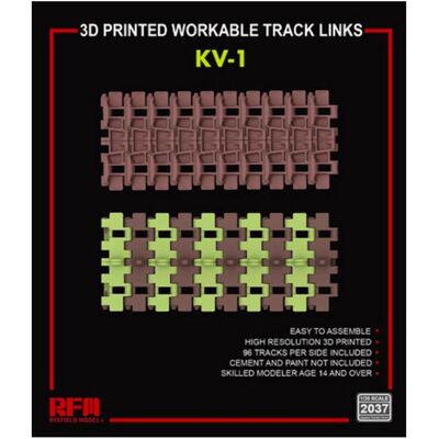 Rye Field Model 3D printed Workable track links for KV-1 Rye Field Model 3D printed Workable track links for KV-1