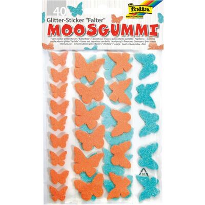 Folia, Sticker, Moosgummi Glitter-Sticker Falter40-tlg. (40 Sticker) Folia, Sticker, Moosgummi Glitter-Sticker Falter40-tlg. (40 Sticker)
