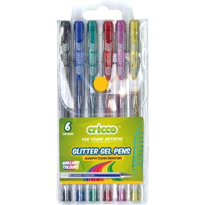 Cricco, Malstifte, Glitzer-Gelstifte in 6 Farben (6x) Cricco, Malstifte, Glitzer-Gelstifte in 6 Farben (6x)